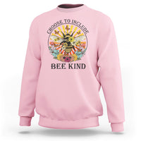 Autism Awareness Sweatshirt Choose To Include Bee Kind Retro Vintage Flower Bee - Wonder Print Shop