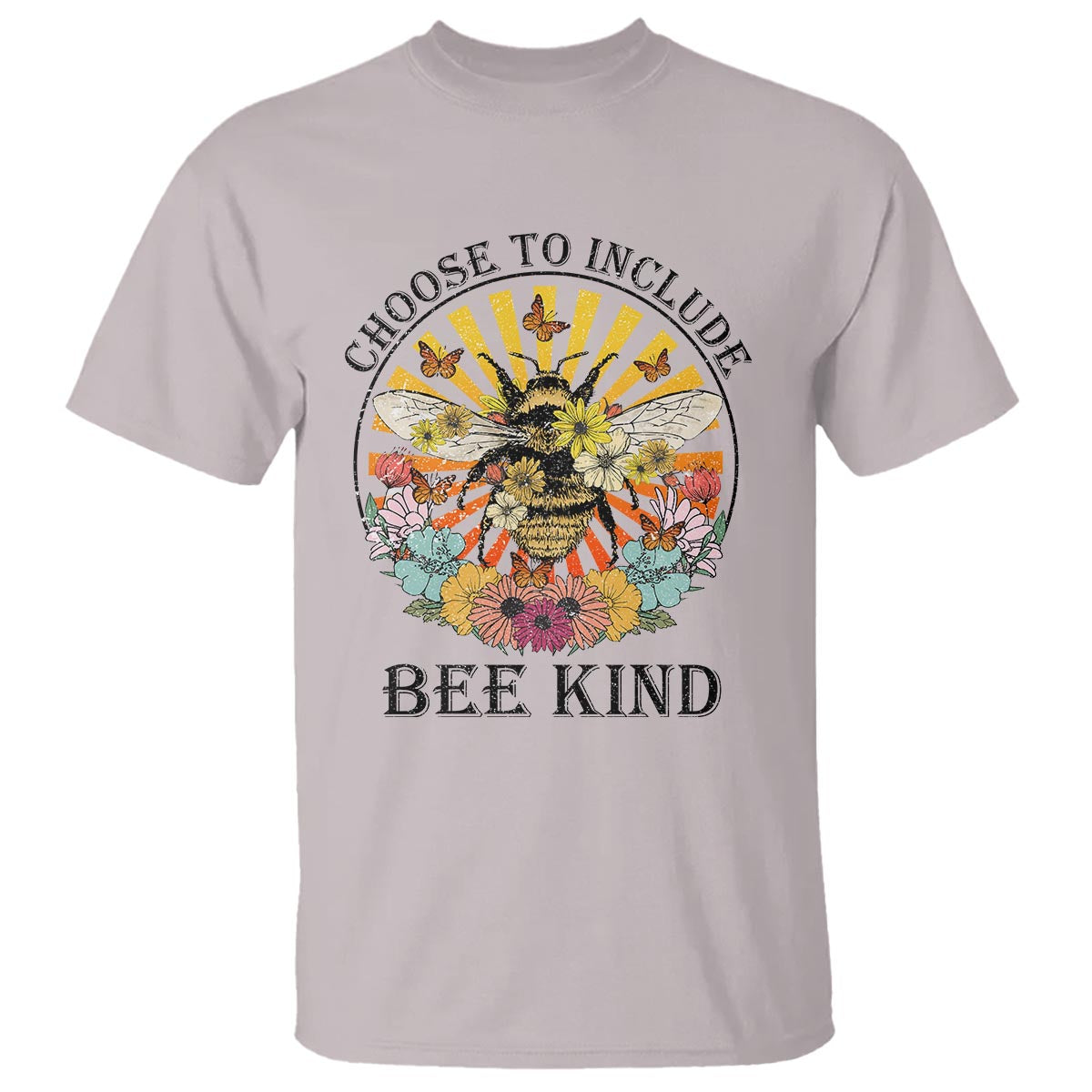 Autism Awareness T Shirt Choose To Include Bee Kind Retro Vintage Flower Bee - Wonder Print Shop