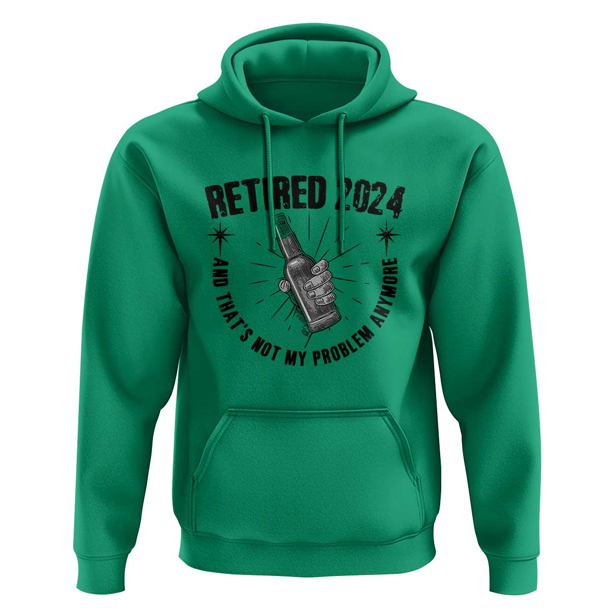 Funny Retirement Hoodie Retired 2024 Not My Problem Anymore Vintage Beer - Wonder Print Shop
