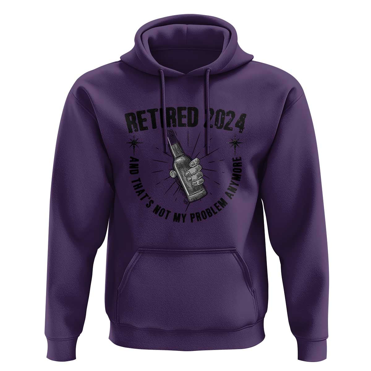 Funny Retirement Hoodie Retired 2024 Not My Problem Anymore Vintage Beer - Wonder Print Shop