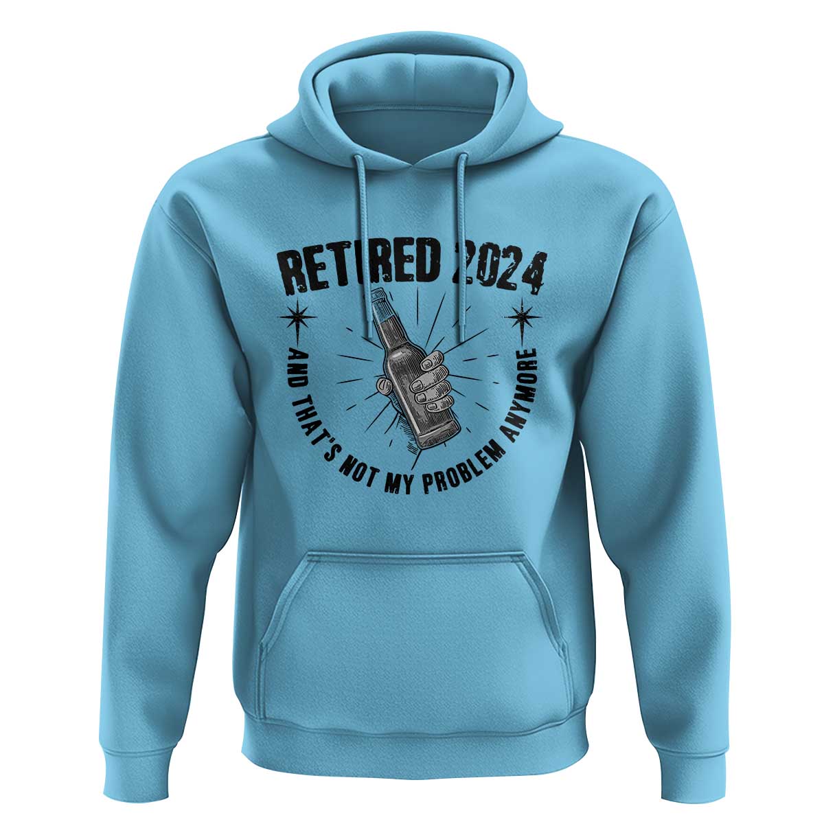Funny Retirement Hoodie Retired 2024 Not My Problem Anymore Vintage Beer - Wonder Print Shop