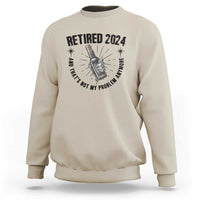 Funny Retirement Sweatshirt Retired 2024 Not My Problem Anymore Vintage Beer - Wonder Print Shop