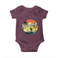 Surfing Lover Baby Onesie Surfing Vibes Retro Vintage Summer Vacation - Wonder Print Shop