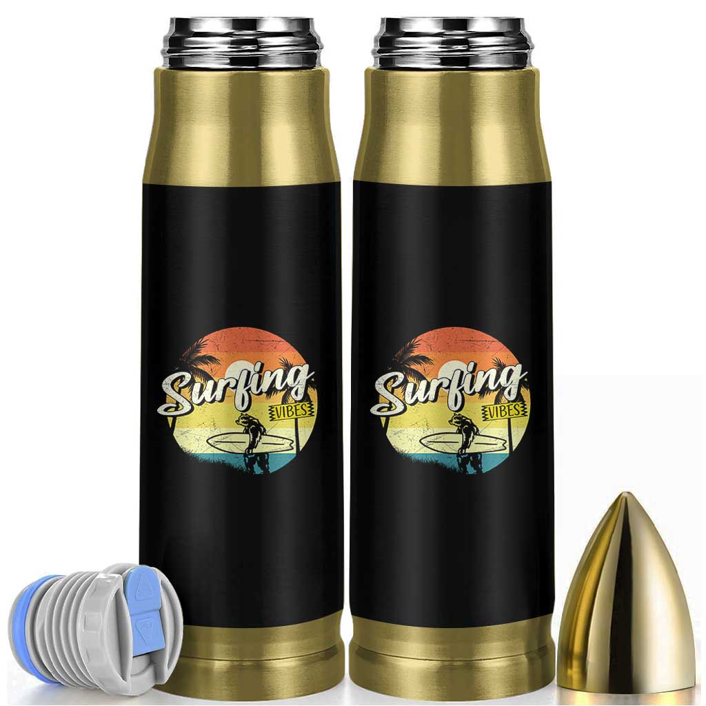 Surfing Lover Bullet Tumbler Surfing Vibes Retro Vintage Summer Vacation - Wonder Print Shop
