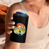 Surfing Lover 4 in 1 Can Cooler Tumbler Surfing Vibes Retro Vintage Summer Vacation - Wonder Print Shop