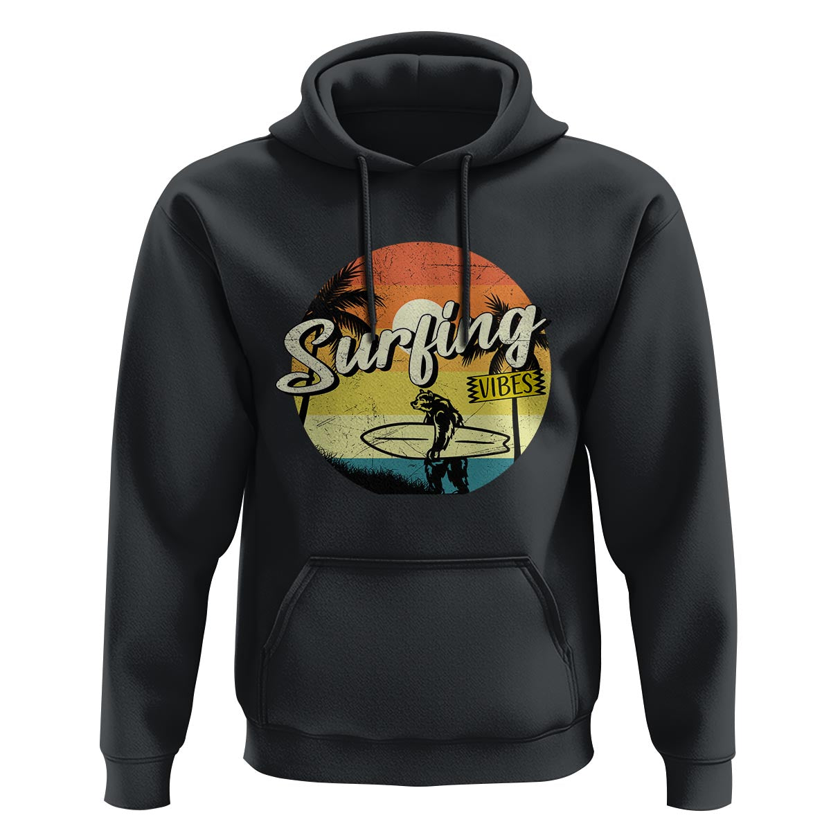 Surfing Lover Hoodie Surfing Vibes Retro Vintage Summer Vacation - Wonder Print Shop