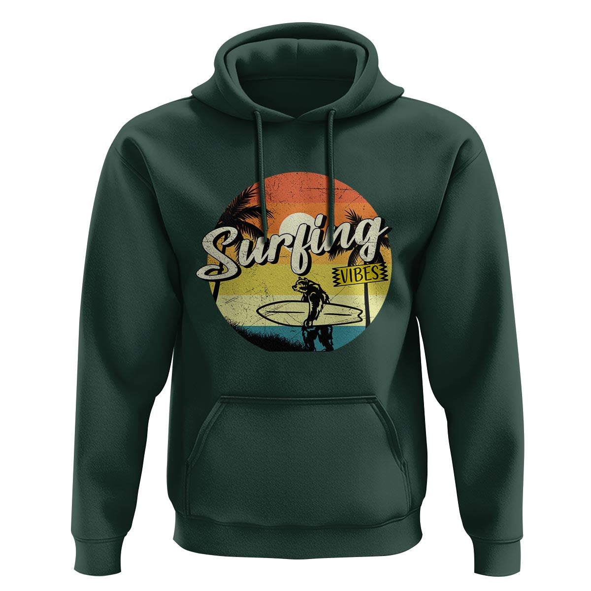 Surfing Lover Hoodie Surfing Vibes Retro Vintage Summer Vacation - Wonder Print Shop
