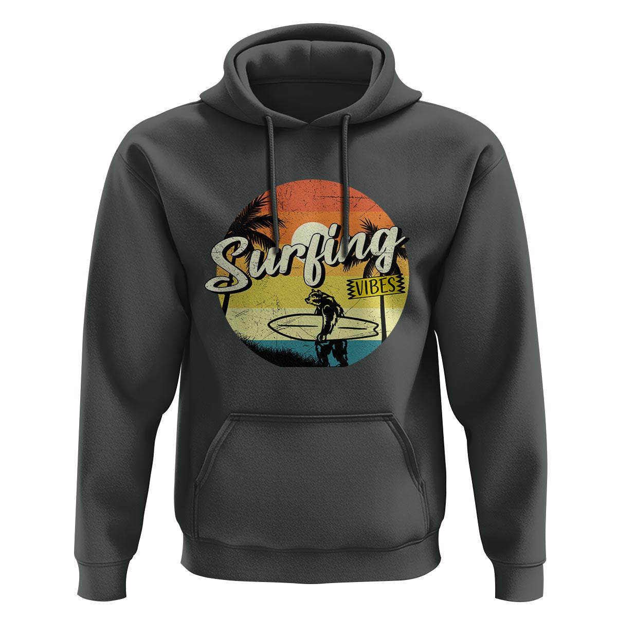 Surfing Lover Hoodie Surfing Vibes Retro Vintage Summer Vacation - Wonder Print Shop