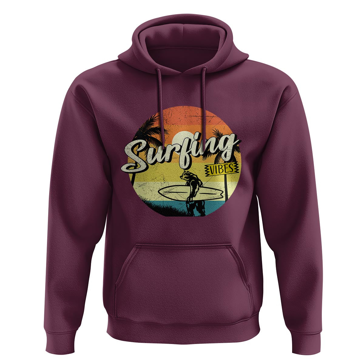 Surfing Lover Hoodie Surfing Vibes Retro Vintage Summer Vacation - Wonder Print Shop