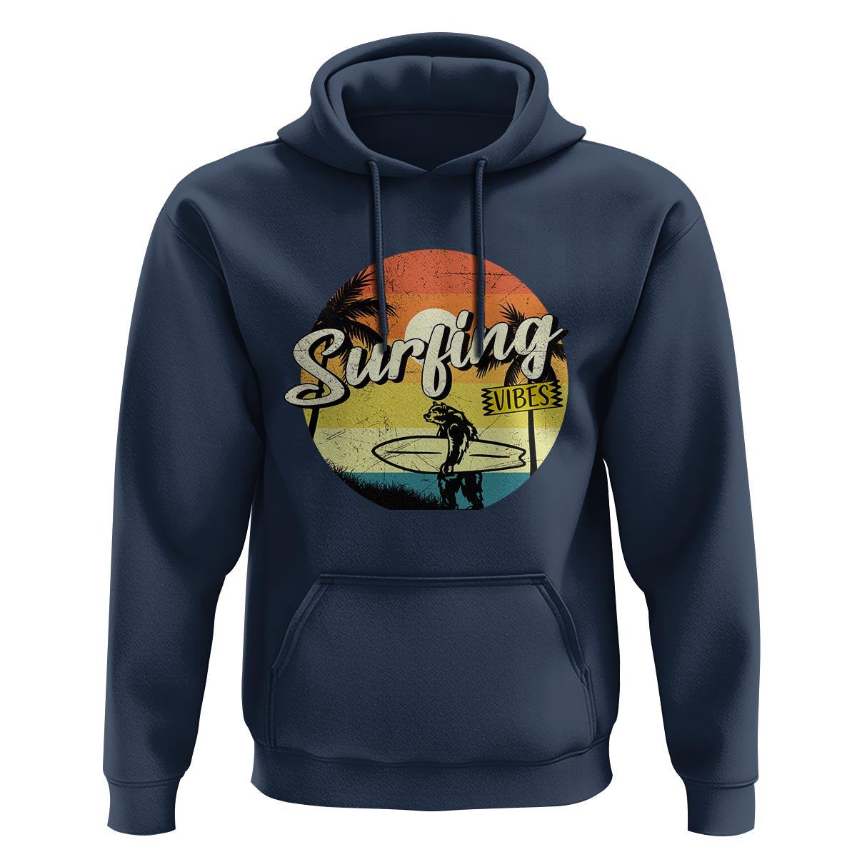 Surfing Lover Hoodie Surfing Vibes Retro Vintage Summer Vacation - Wonder Print Shop