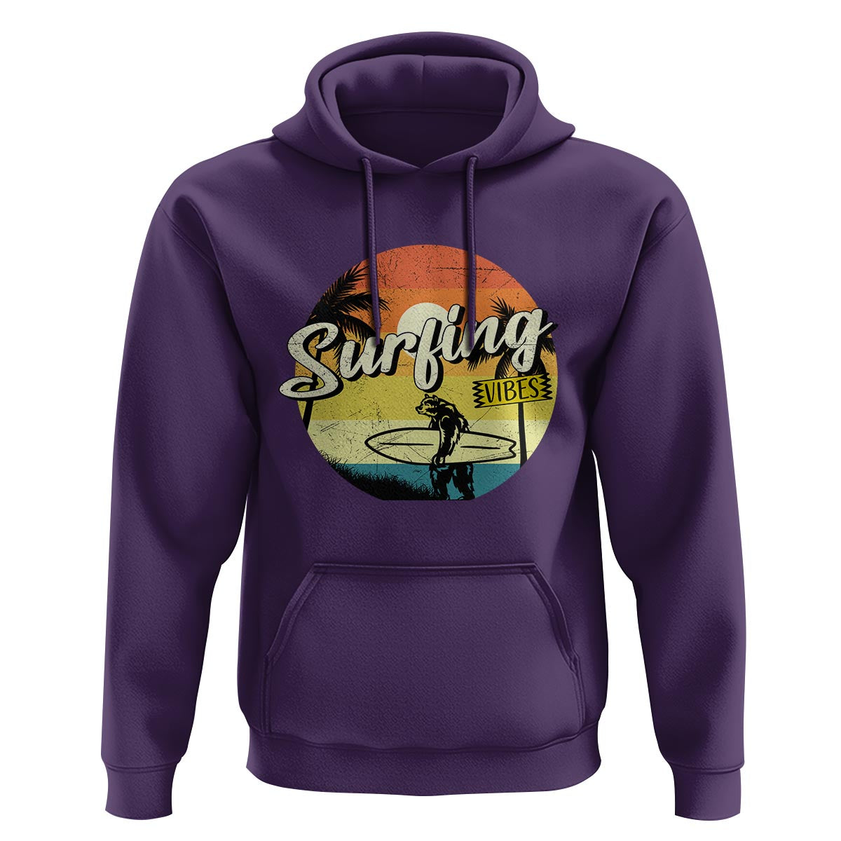 Surfing Lover Hoodie Surfing Vibes Retro Vintage Summer Vacation - Wonder Print Shop