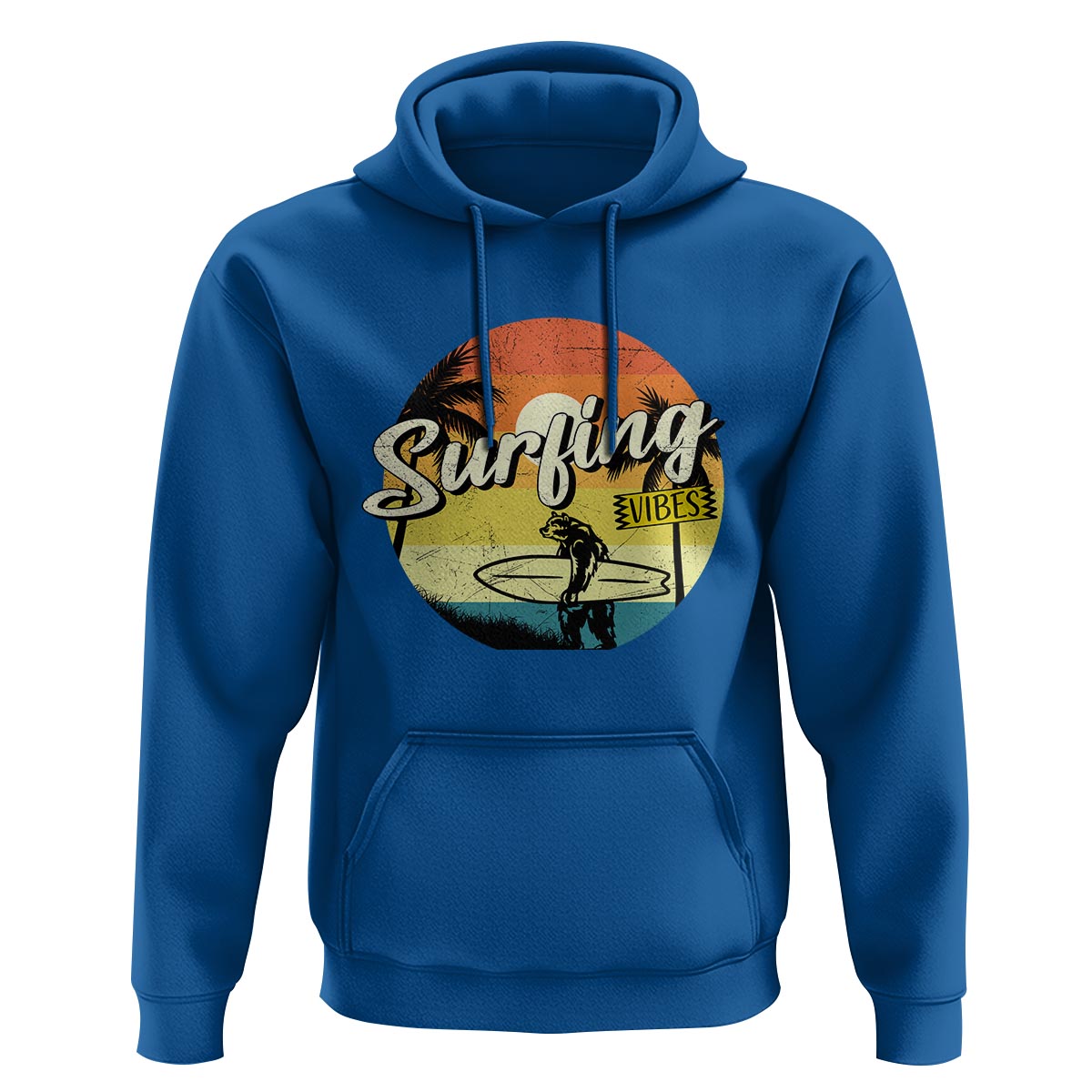 Surfing Lover Hoodie Surfing Vibes Retro Vintage Summer Vacation - Wonder Print Shop