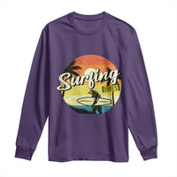 Surfing Lover Long Sleeve Shirt Surfing Vibes Retro Vintage Summer Vacation - Wonder Print Shop