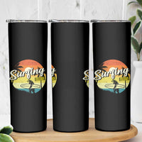 Surfing Lover Skinny Tumbler Surfing Vibes Retro Vintage Summer Vacation - Wonder Print Shop
