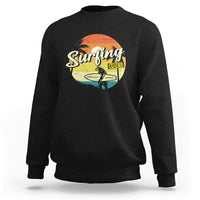 Surfing Lover Sweatshirt Surfing Vibes Retro Vintage Summer Vacation - Wonder Print Shop