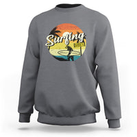 Surfing Lover Sweatshirt Surfing Vibes Retro Vintage Summer Vacation - Wonder Print Shop