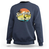 Surfing Lover Sweatshirt Surfing Vibes Retro Vintage Summer Vacation - Wonder Print Shop