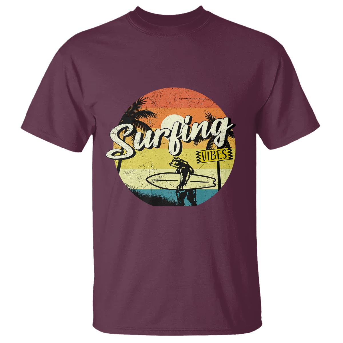 Surfing Lover T Shirt Surfing Vibes Retro Vintage Summer Vacation - Wonder Print Shop