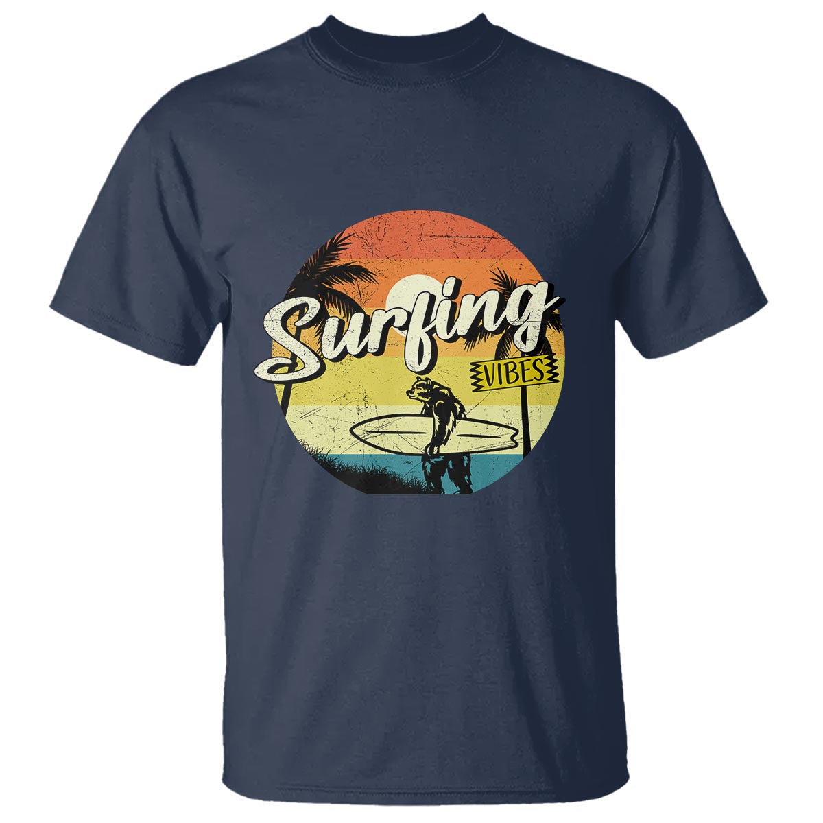 Surfing Lover T Shirt Surfing Vibes Retro Vintage Summer Vacation - Wonder Print Shop