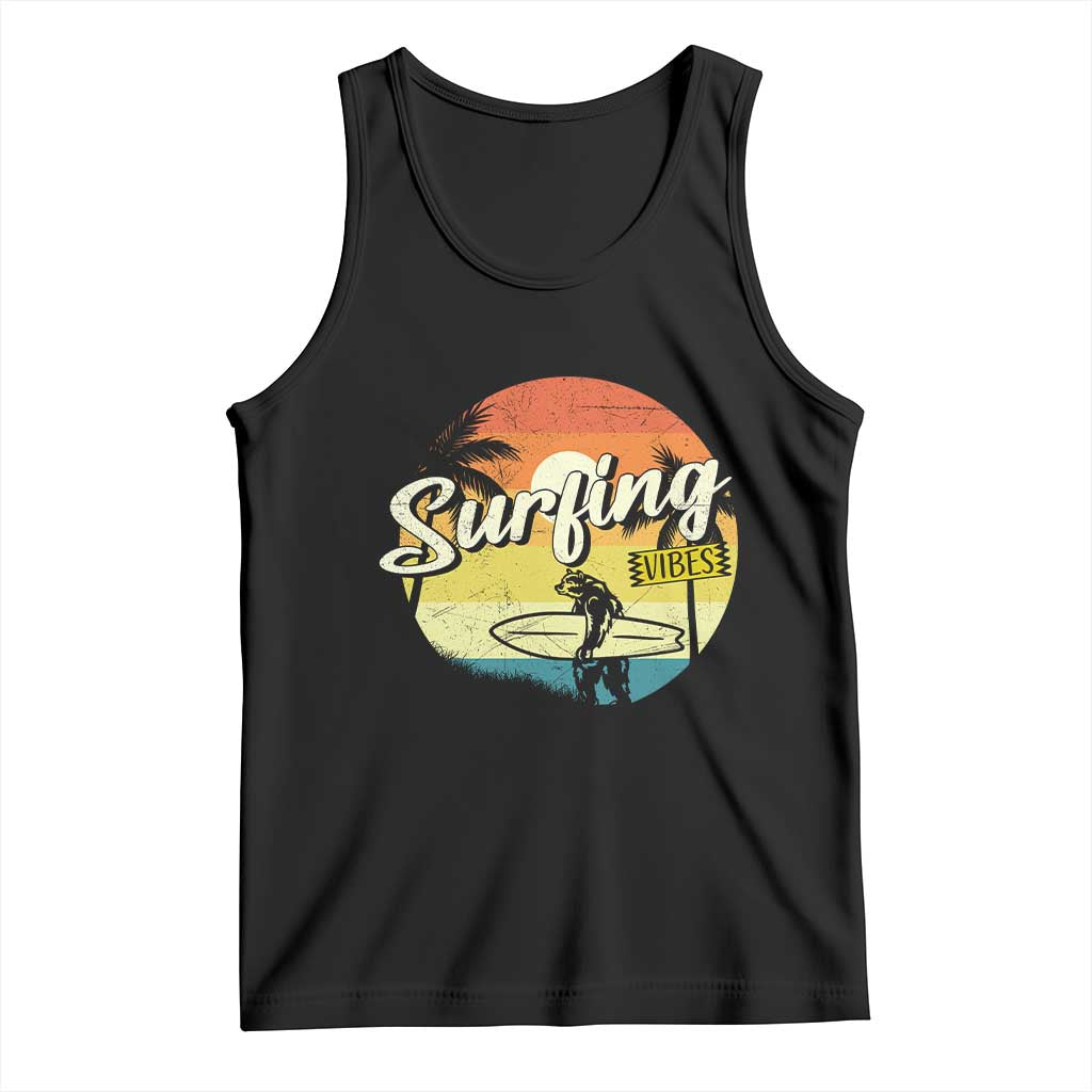 Surfing Lover Tank Top Surfing Vibes Retro Vintage Summer Vacation - Wonder Print Shop