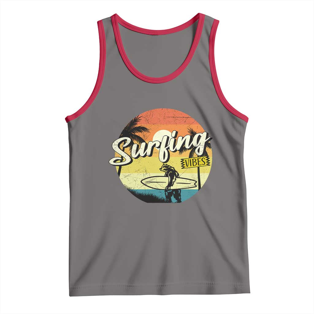 Surfing Lover Tank Top Surfing Vibes Retro Vintage Summer Vacation - Wonder Print Shop