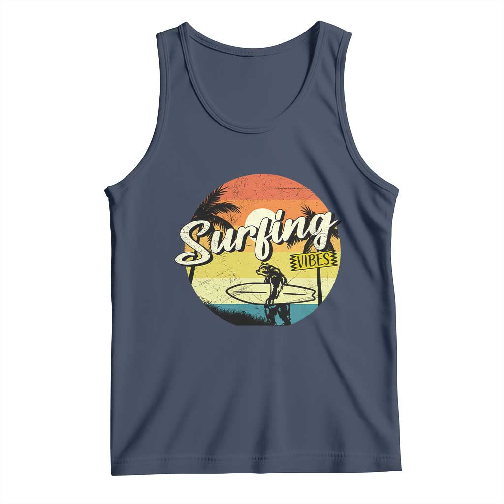 Surfing Lover Tank Top Surfing Vibes Retro Vintage Summer Vacation - Wonder Print Shop
