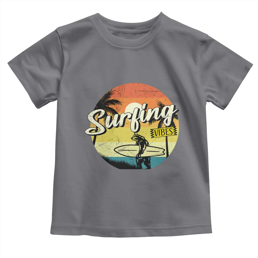 Surfing Lover Toddler T Shirt Surfing Vibes Retro Vintage Summer Vacation - Wonder Print Shop