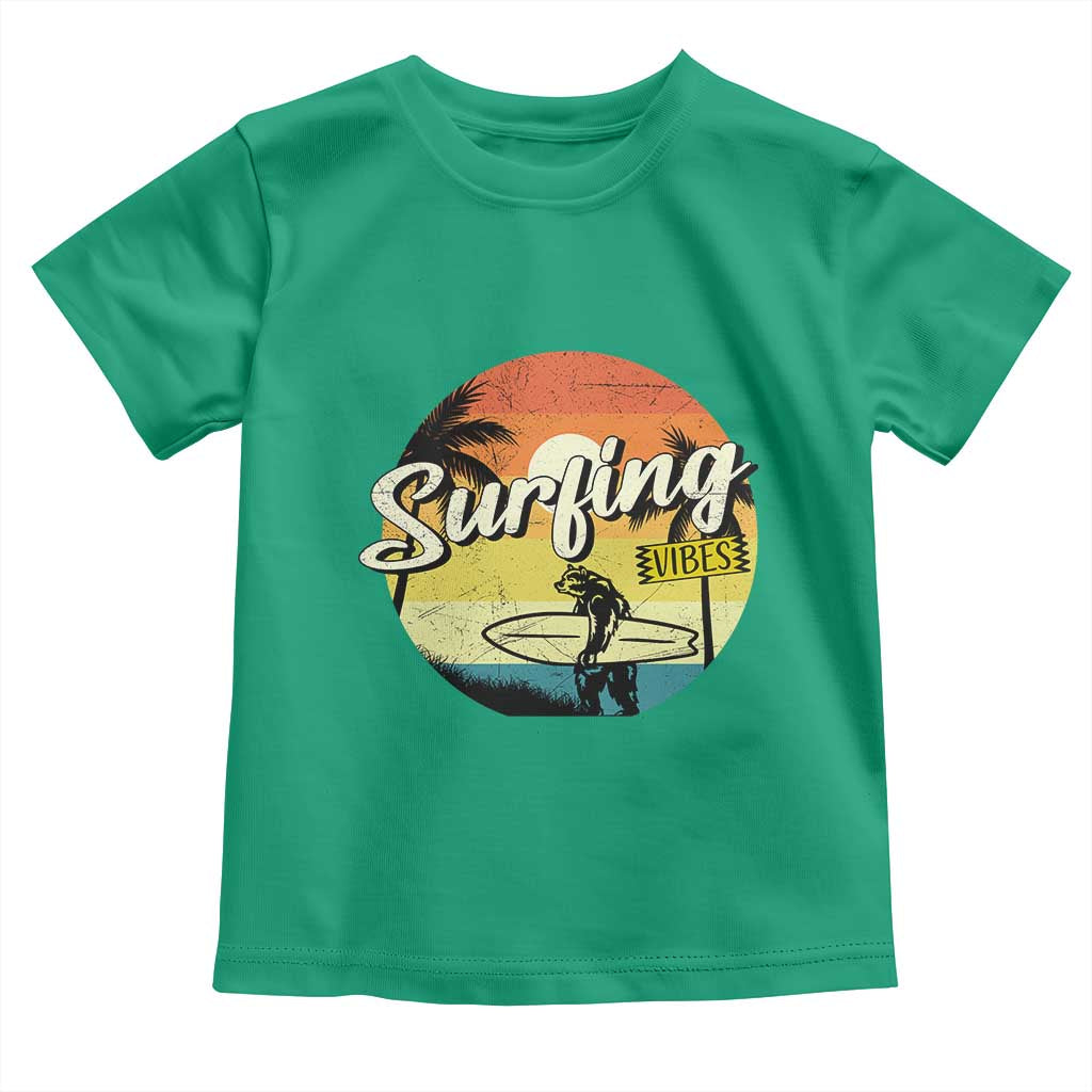Surfing Lover Toddler T Shirt Surfing Vibes Retro Vintage Summer Vacation - Wonder Print Shop