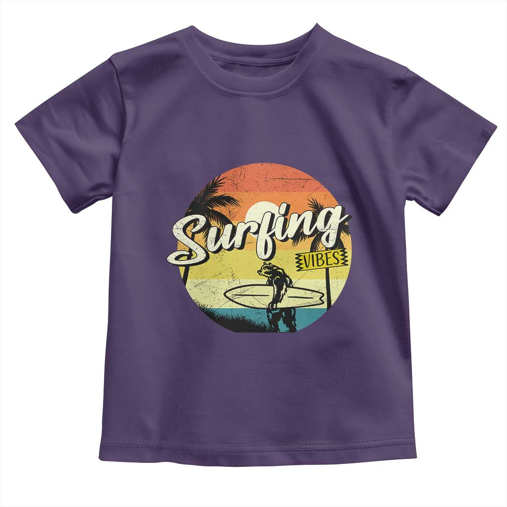 Surfing Lover Toddler T Shirt Surfing Vibes Retro Vintage Summer Vacation - Wonder Print Shop
