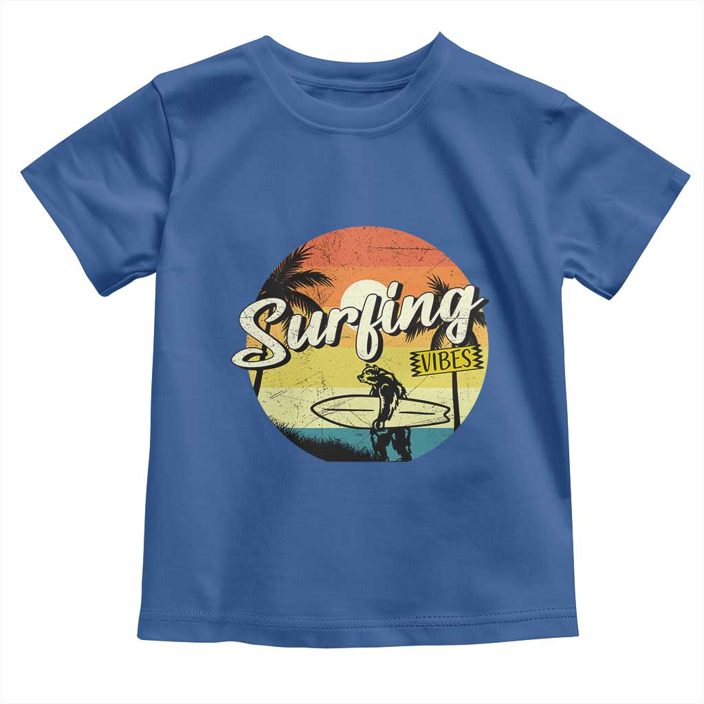 Surfing Lover Toddler T Shirt Surfing Vibes Retro Vintage Summer Vacation - Wonder Print Shop