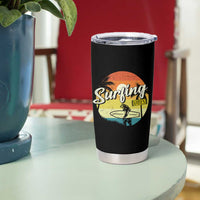 Surfing Lover Tumbler Cup Surfing Vibes Retro Vintage Summer Vacation - Wonder Print Shop