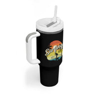 Surfing Lover Tumbler With Handle Surfing Vibes Retro Vintage Summer Vacation - Wonder Print Shop