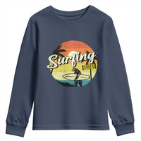 Surfing Lover Youth Sweatshirt Surfing Vibes Retro Vintage Summer Vacation - Wonder Print Shop