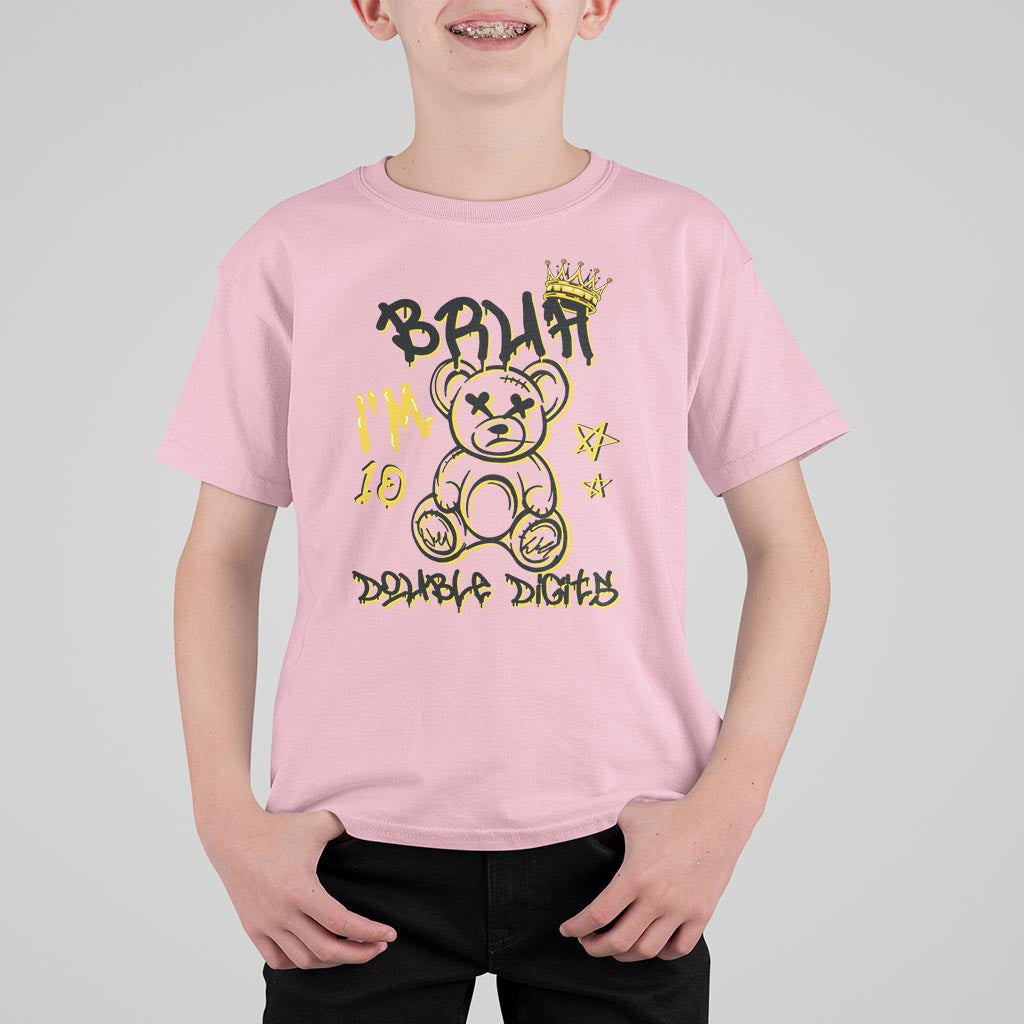 10th Birthday T Shirt For Kid Bruh I'm Double Digits 10 Years Old Kid - Wonder Print Shop