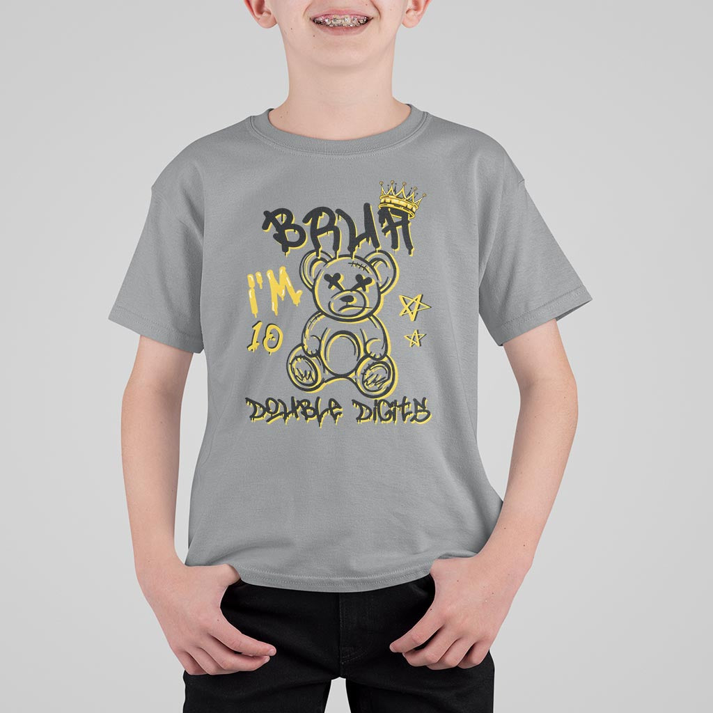 10th Birthday T Shirt For Kid Bruh I'm Double Digits 10 Years Old Kid - Wonder Print Shop