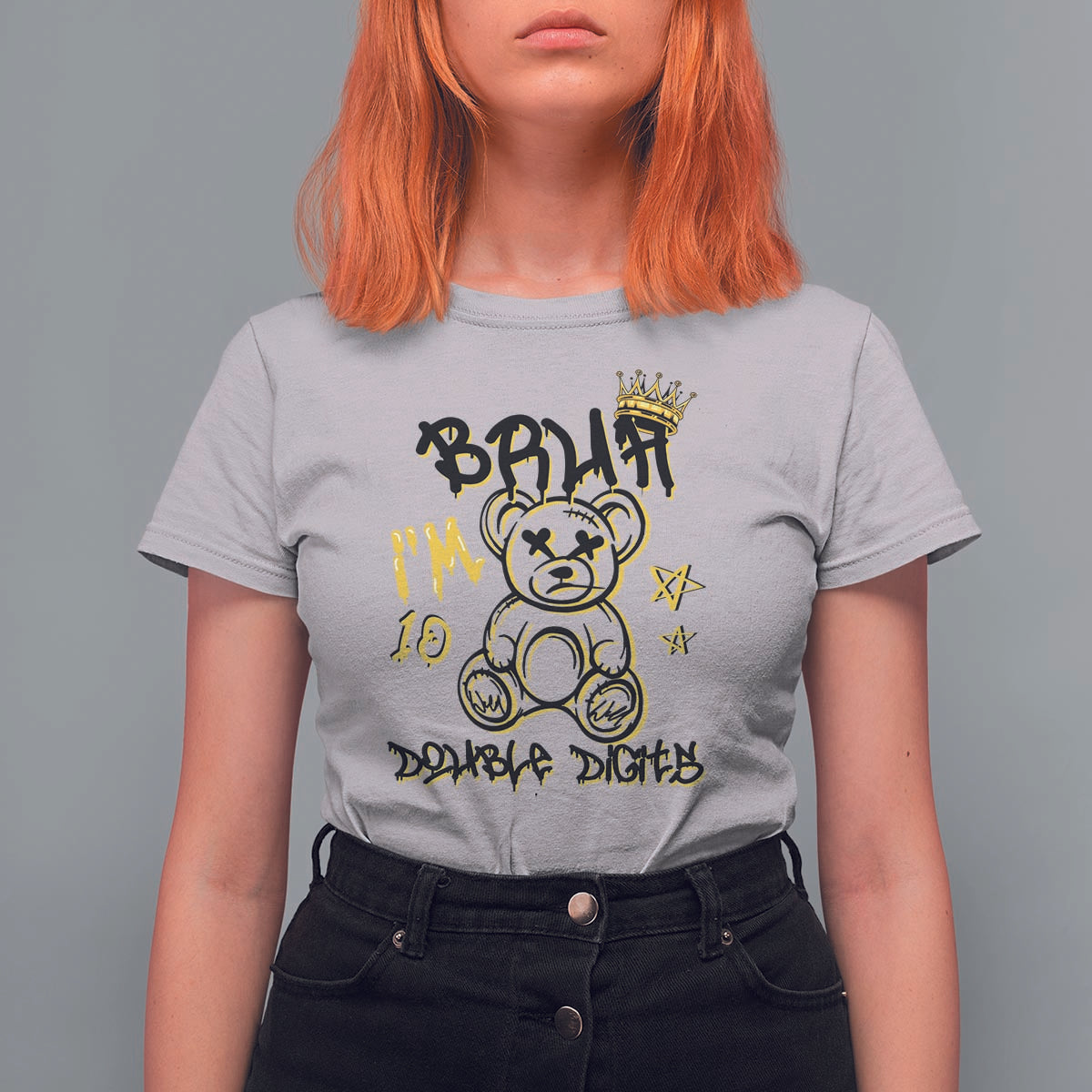 10th Birthday T Shirt For Women Bruh I'm Double Digits 10 Years Old Kid - Wonder Print Shop