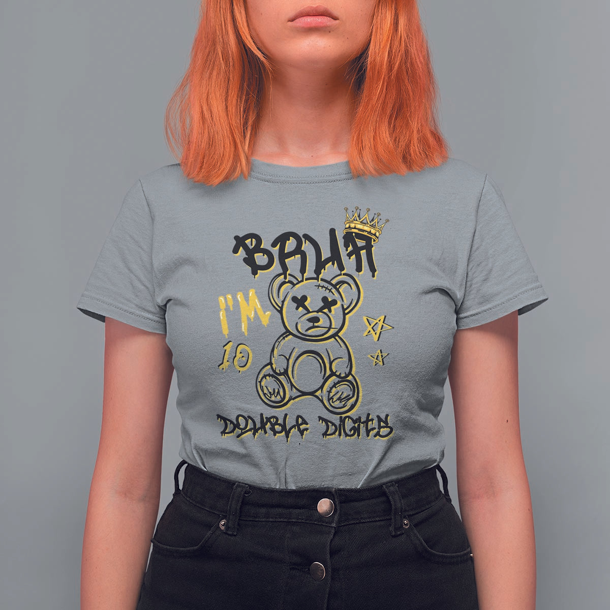 10th Birthday T Shirt For Women Bruh I'm Double Digits 10 Years Old Kid - Wonder Print Shop
