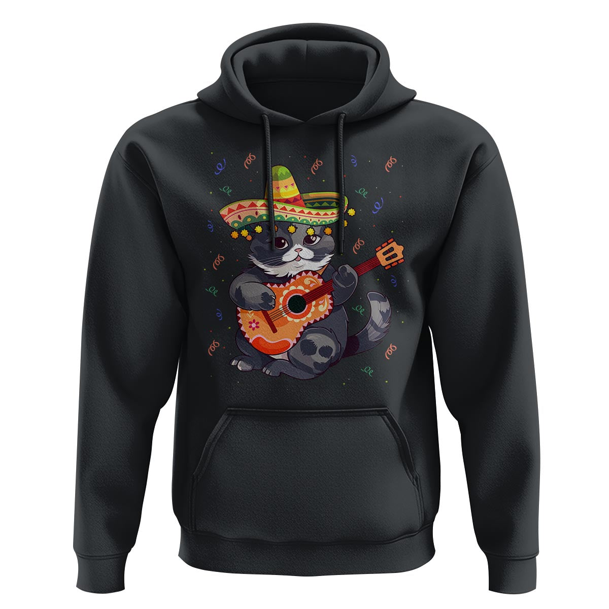 Cinco De Mayo Cat Hoodie Playing Huichoi Cute Sombrero Hat - Wonder Print Shop