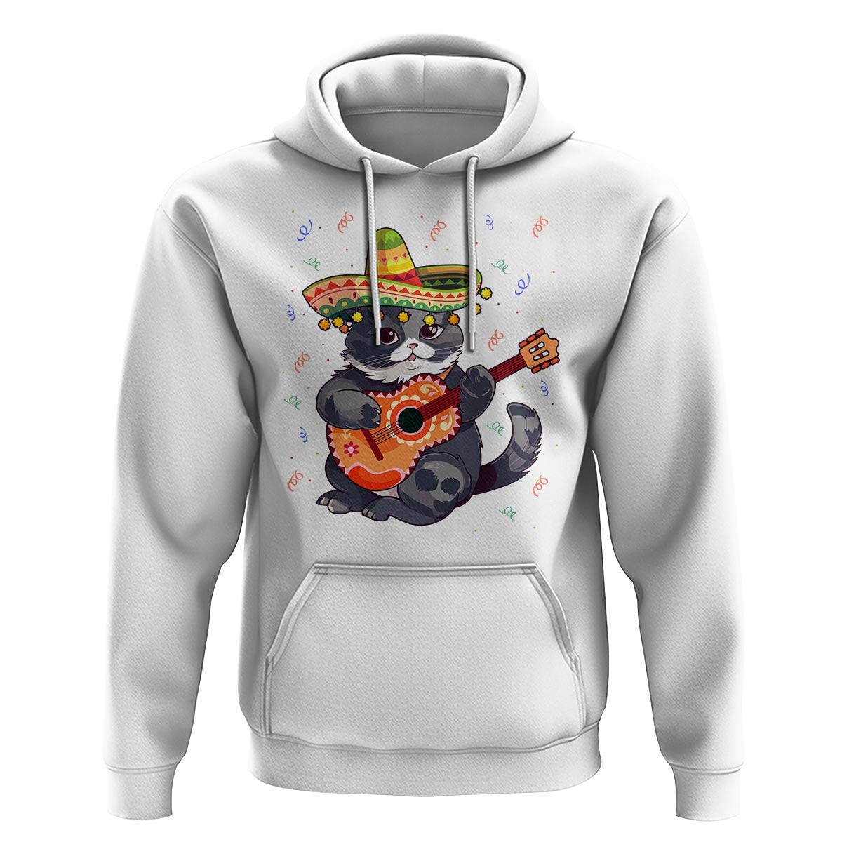 Cinco De Mayo Cat Hoodie Playing Huichoi Cute Sombrero Hat - Wonder Print Shop