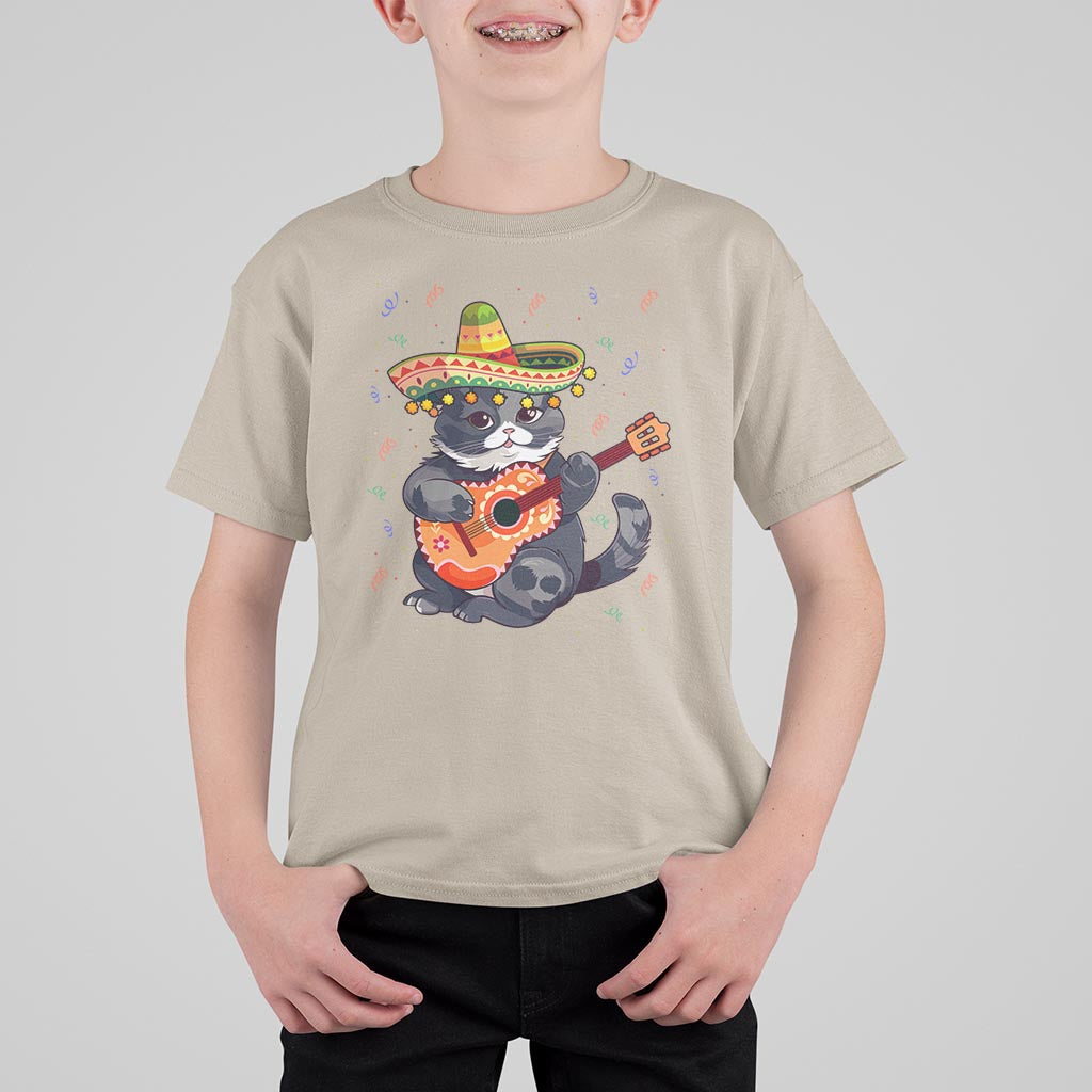 Cinco De Mayo Cat T Shirt For Kid Playing Huichoi Cute Sombrero Hat - Wonder Print Shop