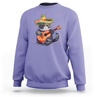 Cinco De Mayo Cat Sweatshirt Playing Huichoi Cute Sombrero Hat - Wonder Print Shop