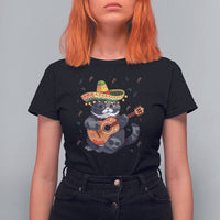 Cinco De Mayo Cat T Shirt For Women Playing Huichoi Cute Sombrero Hat - Wonder Print Shop