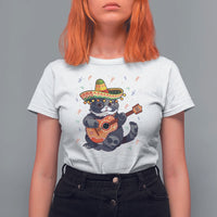 Cinco De Mayo Cat T Shirt For Women Playing Huichoi Cute Sombrero Hat - Wonder Print Shop