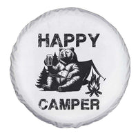 Camping Lover Spare Tire Cover Happy Camper Funny Bear Campfire Beer