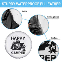 Camping Lover Spare Tire Cover Happy Camper Funny Bear Campfire Beer
