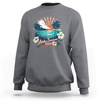 Summer Beach Sweatshirt Vintage Aloha Summer 2024 Wailea Hibiscus Flower - Wonder Print Shop