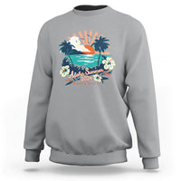 Summer Beach Sweatshirt Vintage Aloha Summer 2024 Wailea Hibiscus Flower - Wonder Print Shop