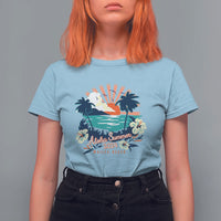Summer Beach T Shirt For Women Vintage Aloha Summer 2024 Wailea Hibiscus Flower - Wonder Print Shop