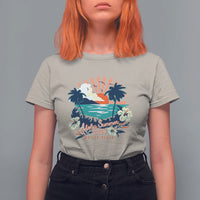 Summer Beach T Shirt For Women Vintage Aloha Summer 2024 Wailea Hibiscus Flower - Wonder Print Shop