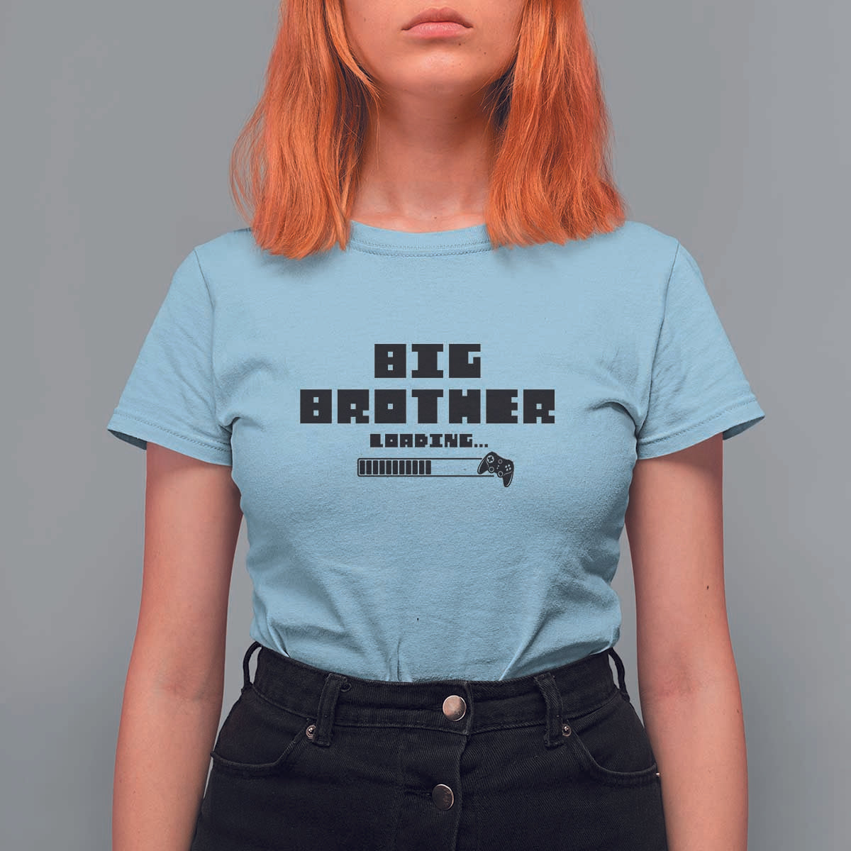 Big Brother T Shirt For Women Loading Game Console - Wonder Print Shop